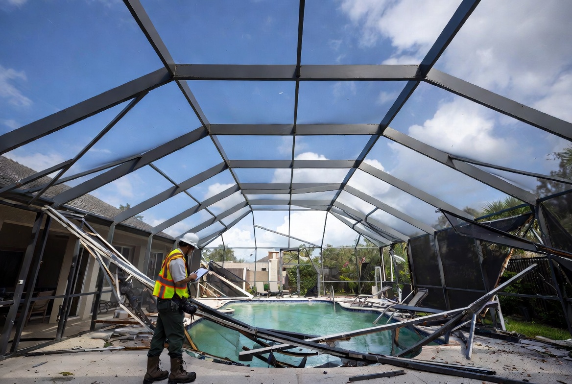 What Insurance Adjusters Look For When Evaluating Hurricane Damage to a Pool Cage — Screening DunRite