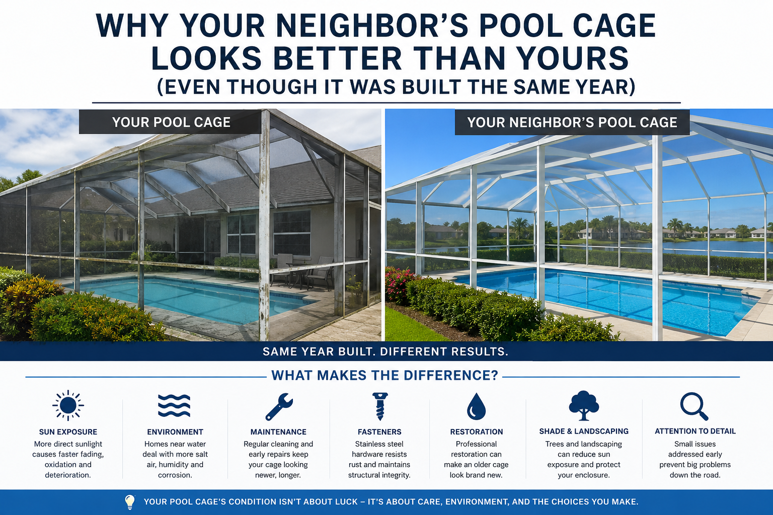 Why Your Neighbor's Pool Cage Looks Better Than Yours (Even Though It Was Built the Same Year) — Screening DunRite