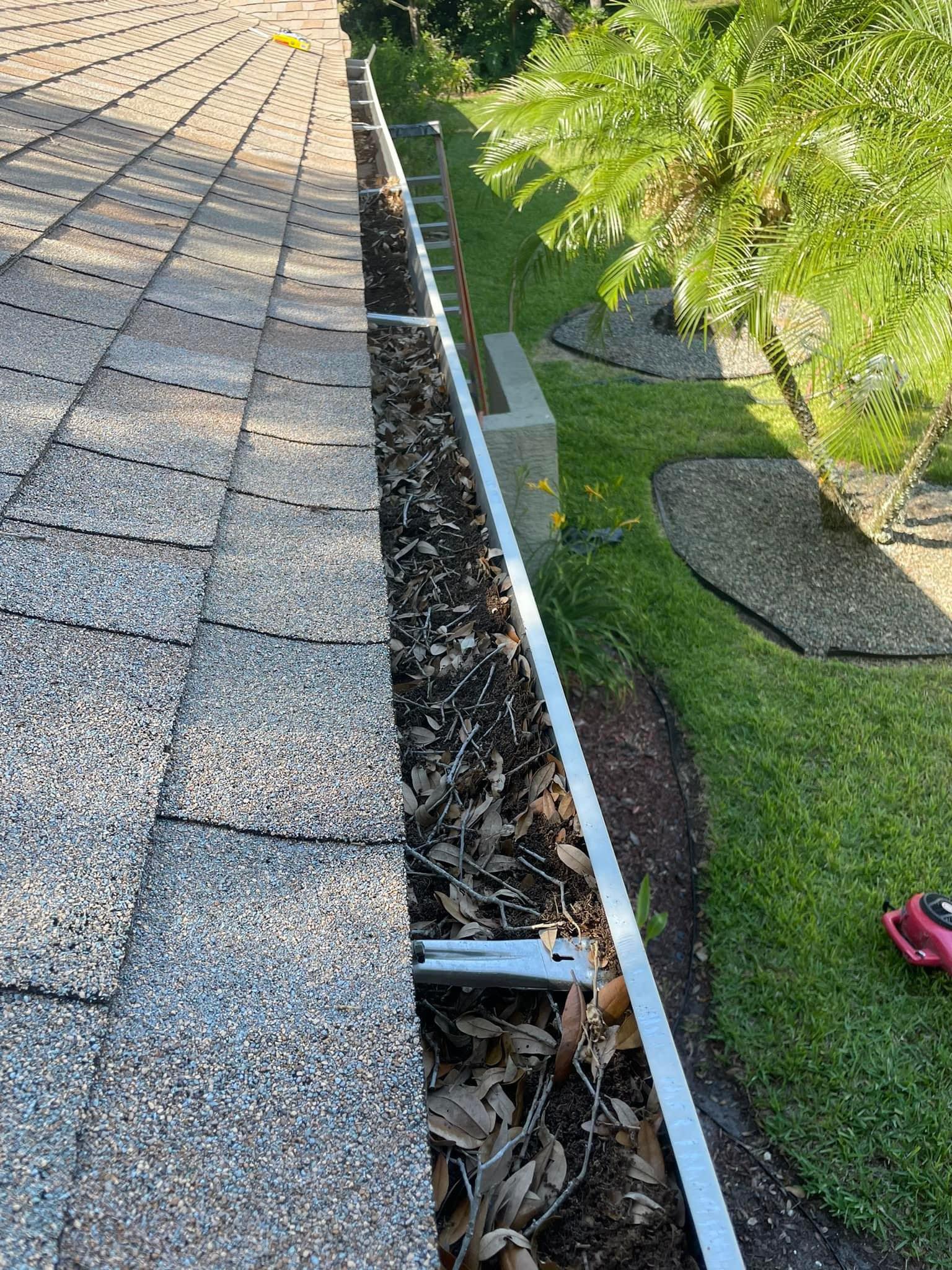 Gutter cleaning before