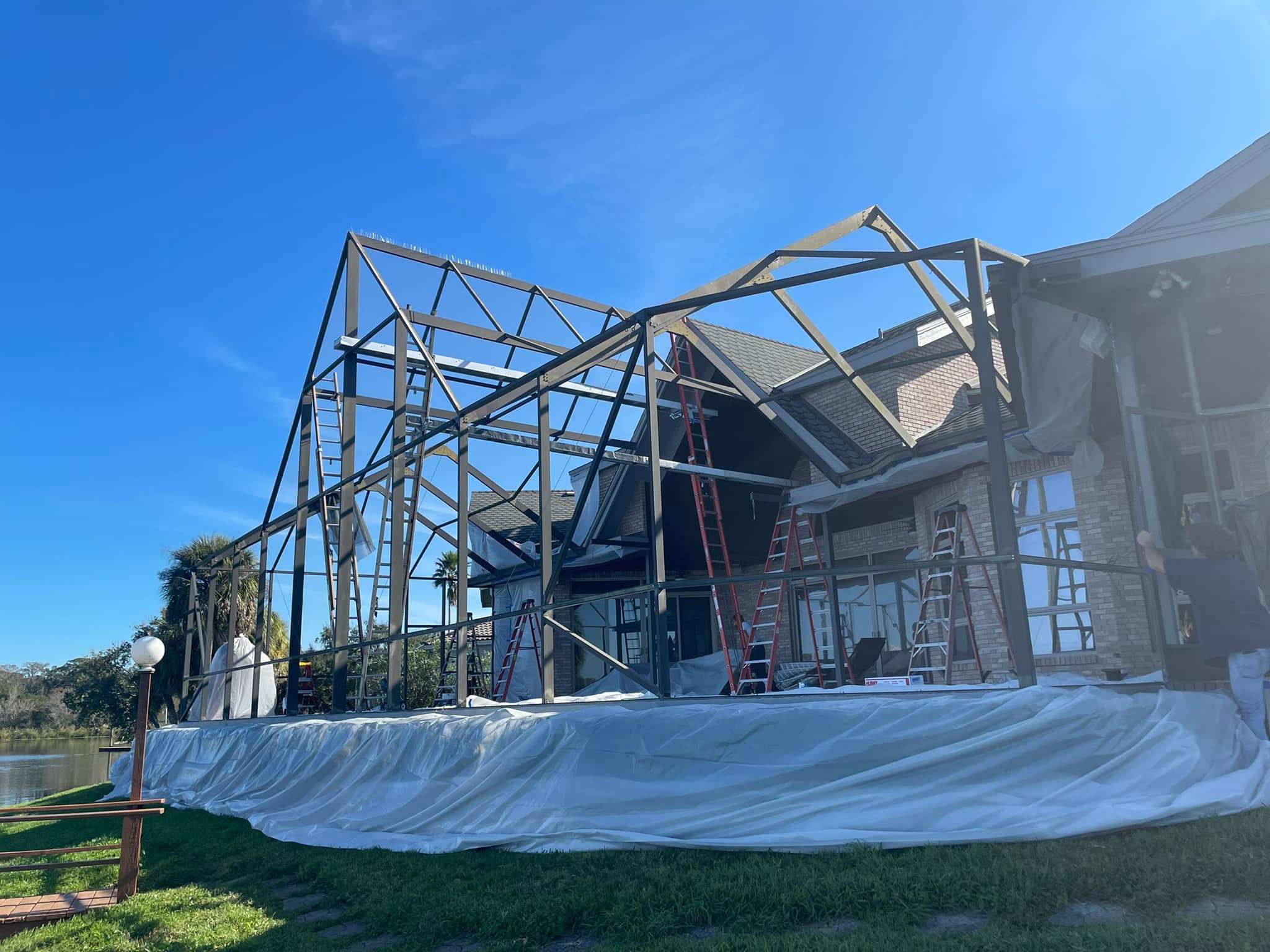 Pool cage restoration — frame refresh before