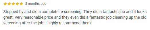 Screening DunRite 5-star Google review 7