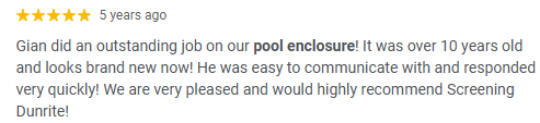 Screening DunRite 5-star Google review 10